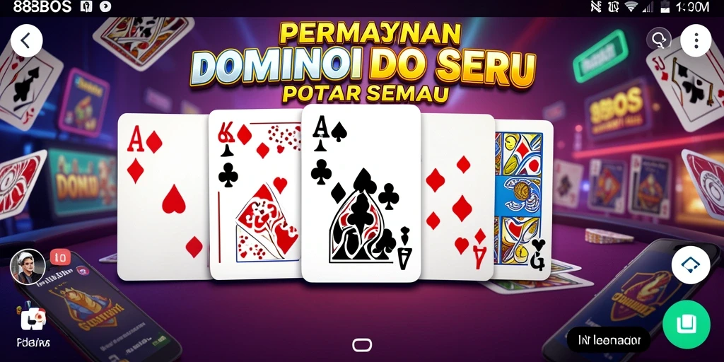 Tampilan gameplay Domino yang menarik di 88BOS.