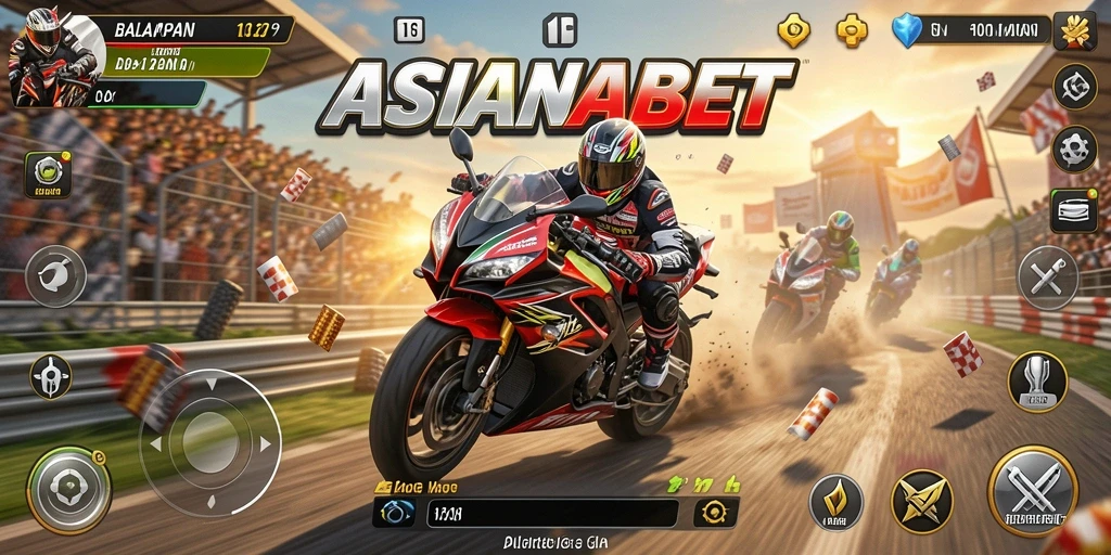 Tampilan gameplay balapan motor yang mendebarkan.