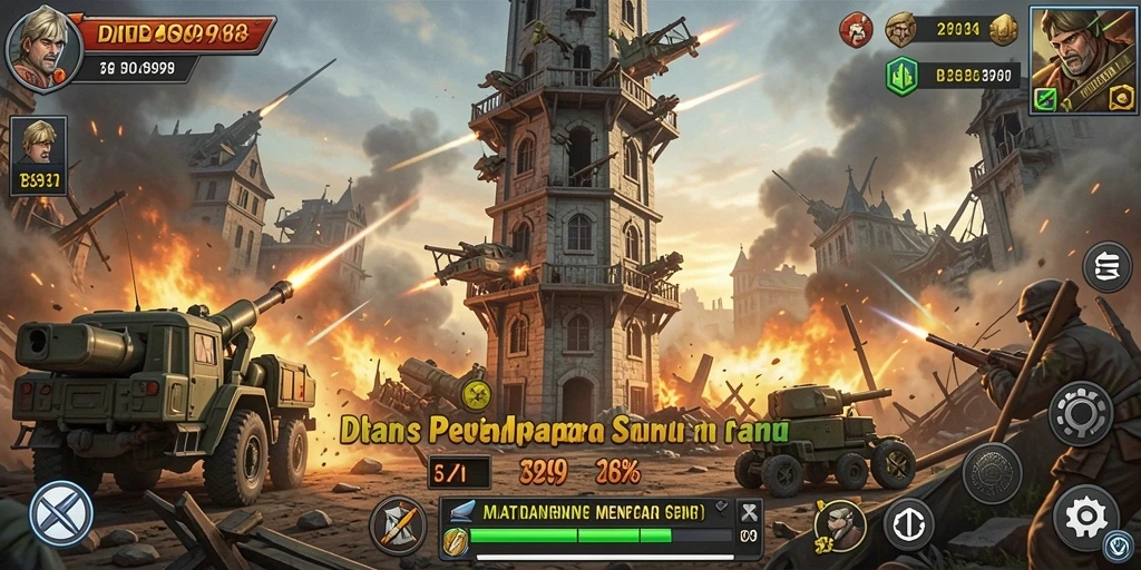 Screenshot gameplay BOS898 menampilkan menara unik dalam aksi spektakuler.