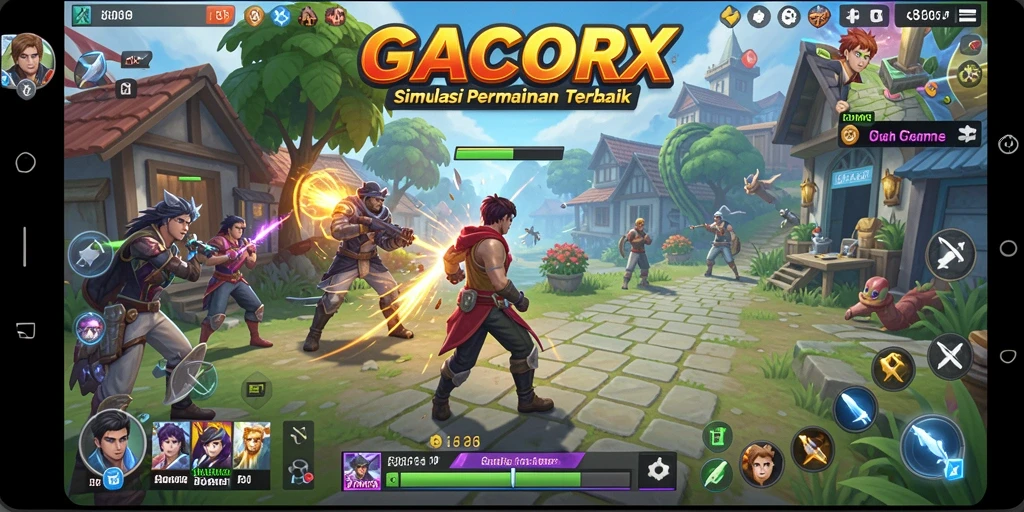 Tampilan gameplay menarik dari GACORX dengan elemen simulasi yang kaya.
