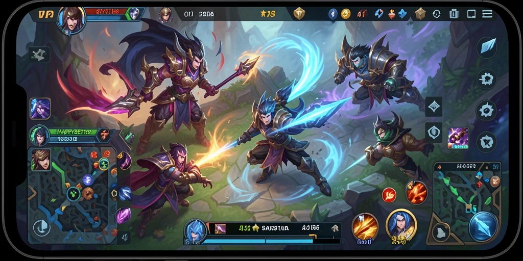 Screenshot gameplay seru di arena pertarungan MOBA HAPPYBET188.