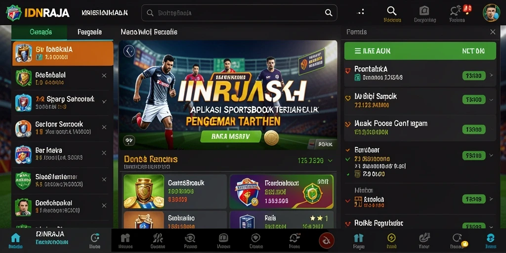 Screenshot utama IDNRAJA menampilkan antarmuka taruhan yang interaktif dan menarik.