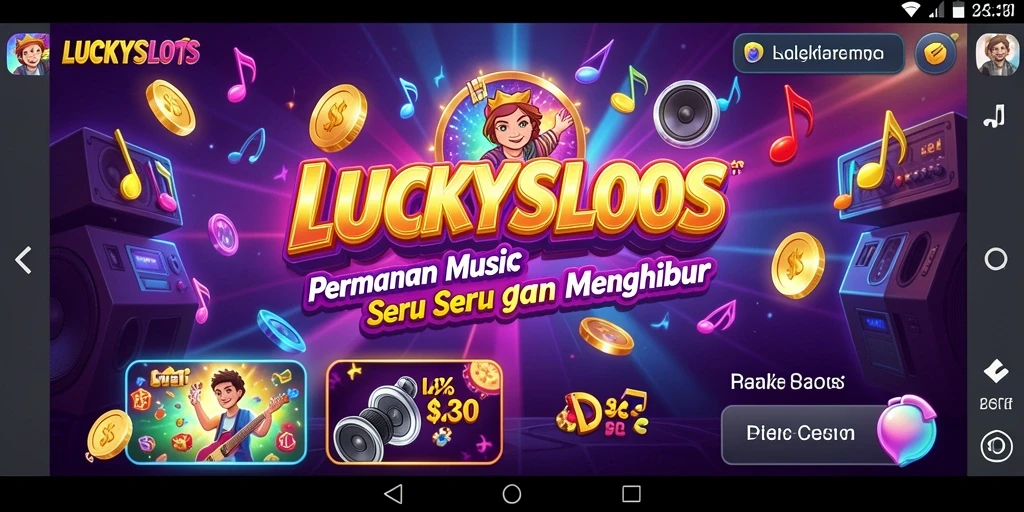 Screenshot gameplay LUCKYSLOTS yang menampilkan keseruan permainan musik.