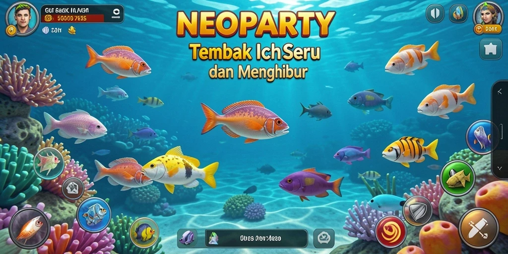 Tampilan menarik dari gameplay Tembak Ikan NEOPARTY.