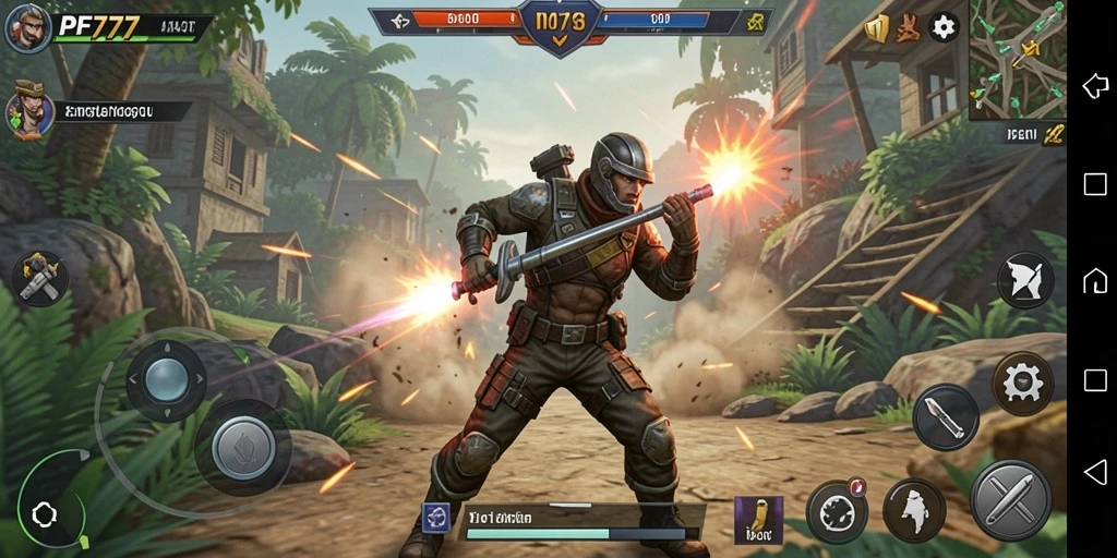Tampilan gameplay PF777 yang mendebarkan di medan pertempuran.
