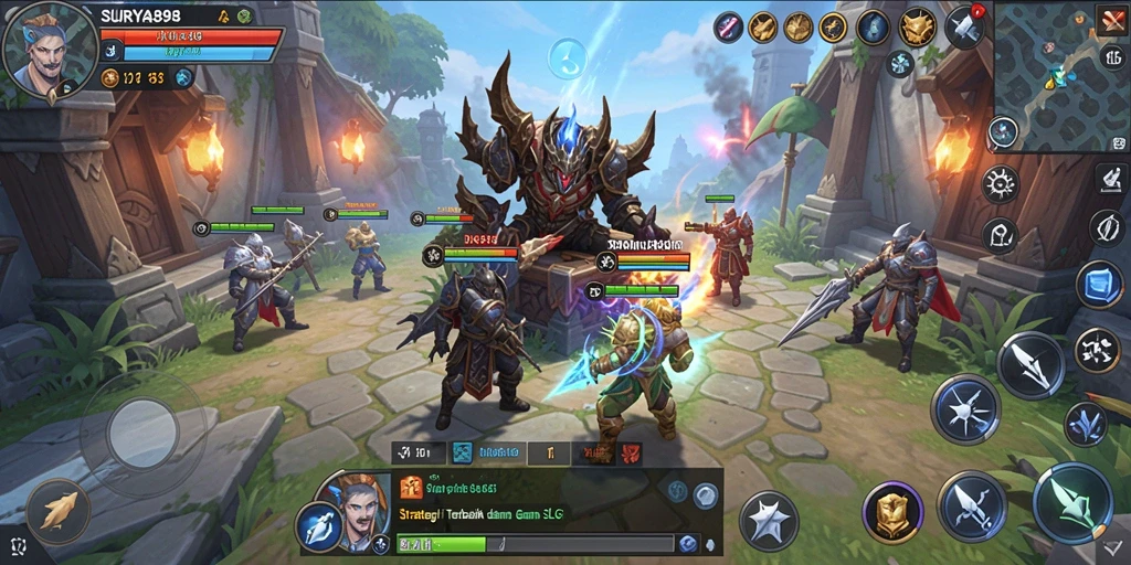Tampilan utama gameplay SLG SURYA898 yang mendebarkan.