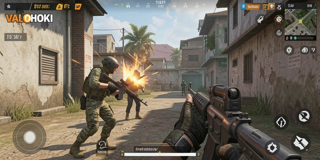 Tampilan menarik dari gameplay intens VALOHOKI yang mendebarkan.