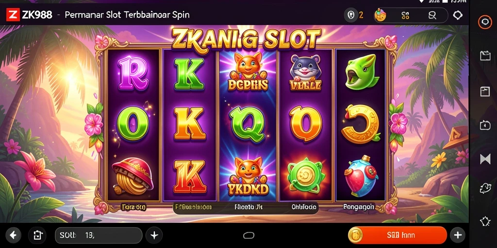 Tampilan menarik gameplay ZK988 dengan efek slot yang memukau.